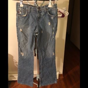 LEI distressed flare jeans